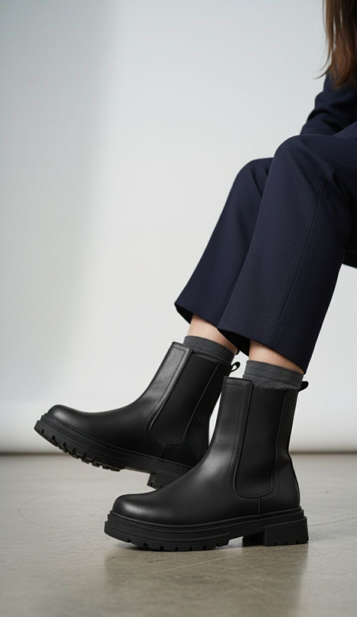 بوت تشيلسي شتوي بسول عريض: أناقة وراحة طوال اليوم