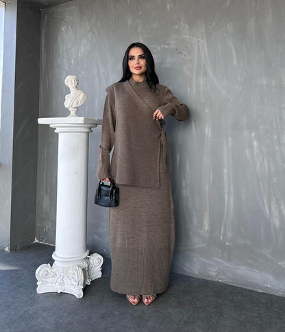 طقم تريكو تركي راقٍ للمغربية العاشقة للموضة والأنوثة