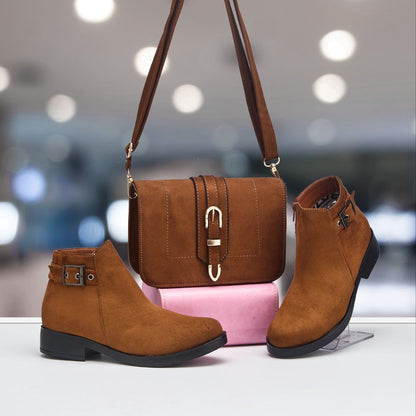 طقم بوت وشنطة بألوان جذابة لإطلالة يومية مميزة