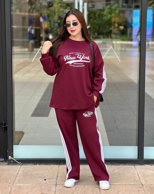 طقم نيويورك الرياضي الواسع للنساء – إطلالة مريحة وكاجوال يومية
