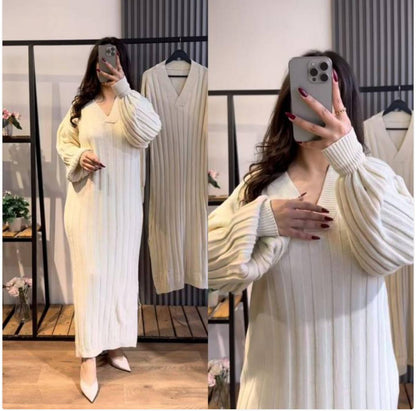 فستان تريكو تركي بألوان عصرية – قطعة أساسية في دولابك لمختلف الفصول