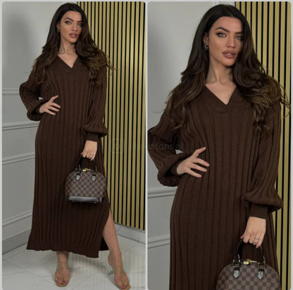 فستان تريكو تركي بألوان عصرية – قطعة أساسية في دولابك لمختلف الفصول