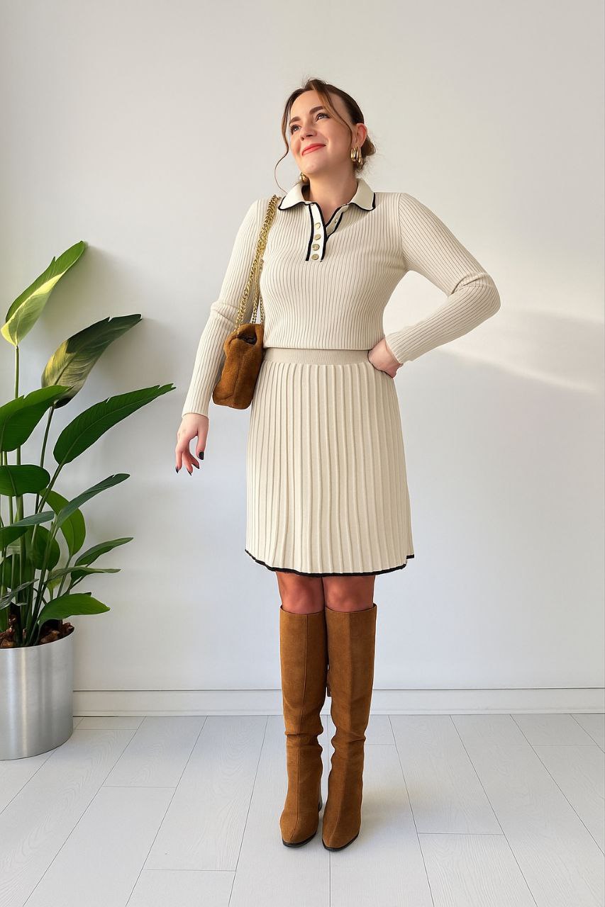 فستان نسائي بكسرات – أناقة عصرية بلمسة راقية