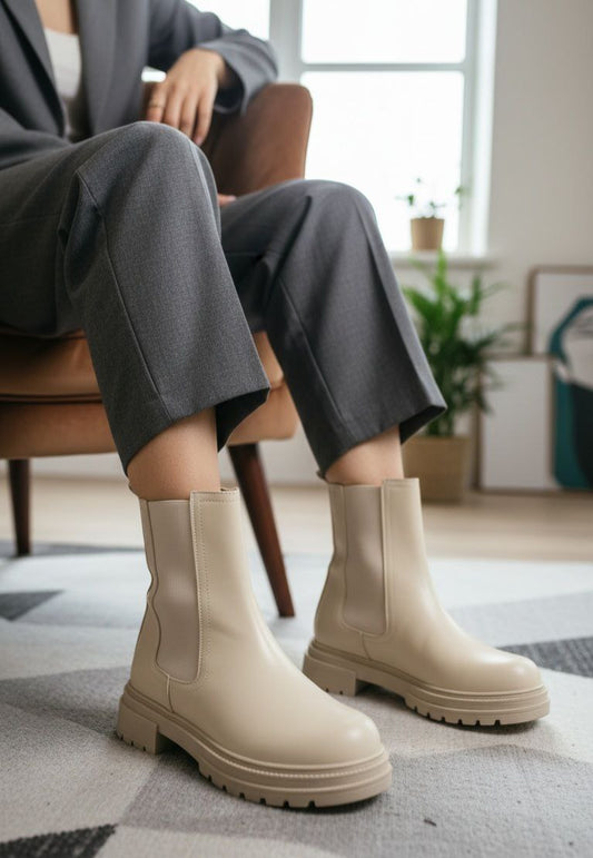 بوت تشيلسي شتوي بسول عريض: أناقة وراحة طوال اليوم